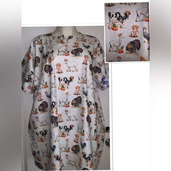 Simple dress kaftan plus size 1x-3x Animals print with pockets - Picture 1 of 5